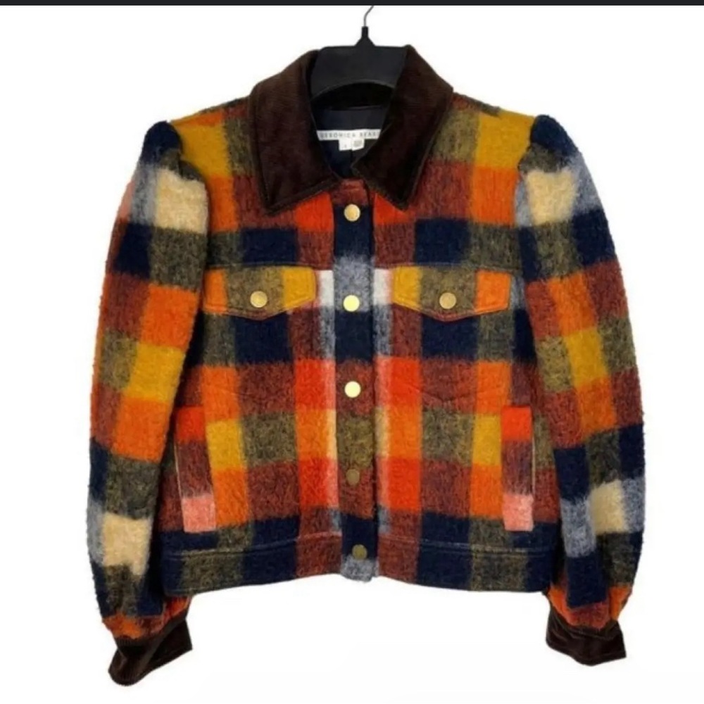VERONICA BEARD
Plaid Print Faux Fur Jacket (medium)